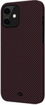 

Чеxол (клип-кейс) Pitaka для iPhone 12 mini красно-черный (мелкое плетение) (KI1204)
