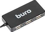 Разветвитель USB Buro BU-HUB4-U2.0-Slim, 4 порта, черный разветвитель usb buro bu hub4 0 5 u2 0 candy 4 порта серебристый
