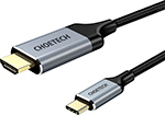 Кабель Choetech CH0021-BK, USB Type C-HDMI, 4К@60Гц, нейлоновая оплетка, 2 м