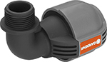 

Соединитель Gardena L-образный 25 мм x 3/4"-наружная резьба, 02781-20