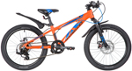 Велосипед Novatrack 20'' EXTREME, оранжевый, алюм., 7 скор., Shimano/MICROSHIT DISC рукоятка переключателя скоростей правая revoshift 7 shimano sl rs35 7r aslrs35r7at