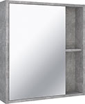 Зеркальный шкаф Runo Эко 60, серый/бетон (00-00001186) зеркальный шкаф runo манхэттен 65х75 серый бетон 00 00001016