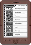 Электронная книга Digma (E60C 6), E-ink HD Pearl, 1024x758, 600 MHz, 4 Gb, microSD, HC, коричневый электронная книга onyx boox page onyx page