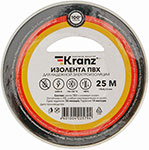 Изолента Kranz ПВХ, 0.13х19 мм, 25 м, белая изолента kranz пвх 0 13х19 мм 25 м желтая