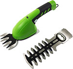 фото Аккумуляторные садовые ножницы greenworks 3 6v с встроенным аккумулятором 2 ah зелёный 2903307