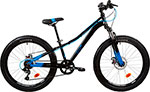 Велосипед Novatrack 24 DOZER  синий  алюм. рама 12  6 скор.  дисковый тормоз 24AHD.DOZER.12BL21