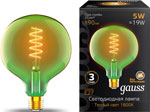 фото Лампа gauss led filament flexible g125-c green e27 5w 190lm 1800k 125*178mm