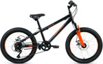 фото Велосипед altair mtb ht 20 2.0 disc (20'' 6 ск. рост 10.5'') 2020-2021 черный/оранжевый rbkt11n06002