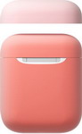 Чехол для наушников Moonfish MF-APC-005 (для Apple Airpods, c двумя крышками, цвет коралловый розовый) наушник pocket наушников earbud хранения сумку зарядное устройство жесткий держатель чехол