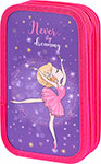 Пенал Юнландия ламинированный картон, блестки, 19х11 см, ''Dancing girl'', 270885