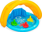 Бассейн надувной детский BestWay Lil SeaShapes 52568 115x89x76 см с навесом бассейн надувной детский bestway play pool 51141 91х20 см с мячами
