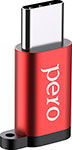 Адаптер  Pero AD01 TYPE-C TO MICRO USB красный