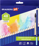 Карандаши художественные цветные акварельные Brauberg ART CLASSIC 48 цветов, грифель 3.3 мм (181532) карандаши художественные ные brauberg art classic 36 ов мягкий грифель 3 3 мм 181538