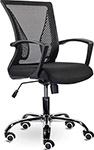 Кресло Brabix Wings MG-304, пластик черный, хром, сетка, черное, 532016 кресло игровое thermaltake ggc eg5 bblfdm 01 черный сетка крестовина алюминий