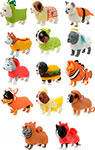 Прокачка для собачки  1 Toy серия 3, тянущиеся собачки и кошечки в костюмчиках, 10 см, 14 видов кошечки собачки раскрась по образцу с наклейками