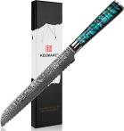 Нож из дамасской стали для хлеба Keemake 8 Inch Bread Knife 67 слоев основа VG10 (10CR15MOV) + 316 сталь HRC60+-2 (CL-2) разноцветный