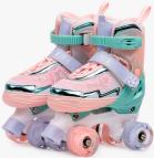 

Детские роликовые коньки Amarobaby Glory, раздвижные со светящимися колесами, бирюзовый/оранжевый, размер 30-33 (AB24-35GL/1805-30)