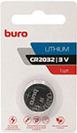 Батарейка Buro Lithium CR2032, 1 штука, блистер батарейка focusray cr2016 1 штука
