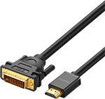 Кабель Ugreen HDMI - DVI-D (24+1), 30 AWG, OD 7.3 мм, 1080@60ц, 2 м (10135)