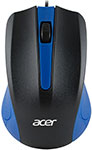 Мышь ACER OMW011 черный/синий оптическая (1200dpi) USB (3but) (ZL.MCEEE.002) мышь acer omw012 красный оптическая 1200dpi usb 3but zl mceee 003