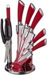 Набор ножей, ножницы и подставка Agness красный  911-501