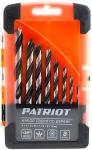 Набор сверл по дереву Patriot W-образная заточка, спиральные, 8 шт: 3, 4, 5, 6, 7, 8, 9, 10 мм, в пластиковом боксе (815010103)
