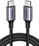 

Кабель Ugreen US261, Type C to Type C, 3A, PD, 60W, в оплетке, 2 м, цвет черный, 50152