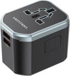 

Универсальный дорожный адаптер Vention USB C + A + A, черный (FJCB0)