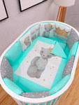 

Комплект в кроватку Amarobaby Little King голубой 17 предметов AB213017LK/19