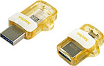 Флеш-накопитель Sandisk OTG USB Flash 32GB microUSB - USB 3.0 Ultra Dual, пластиковый корпус, золото (SDDD3-032G-G46GW)