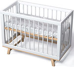 Кроватка для новорожденного Lilla Aria белая/дерево маятниковый механизм для кроватки lilla для кроватки aria дерево