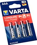Батарейка  VARTA LONGLIFE MAX P. AАA бл.4