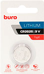 Батарейка Buro Lithium CR2025, 1 штука, блистер батарейка cr123 gp cr123ae 2cr1 10 450 1 штука