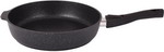 Сковорода Kukmara 28/6.5 см, с антипригарным покрытием (темный мрамор), со съемной ручкой (смт283а) - фото 1