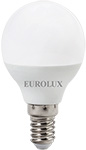 Лампа светодиодная Eurolux LL-E-G45-7W-230-27K-E14 шар 7Вт тепл Е14 белый 65₽