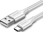 фото Кабель ugreen usb a 2.0 - usb c, в оплетке, 1 м (60121) белый