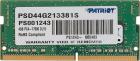 

Оперативная память Patriot Memory SO-DIMM DDR4 4GB 2133Mhz Signature (PSD44G213381S), Зеленый