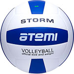 Мяч волейбольный Atemi Storm синтетическая кожа PU, 18 панелей, окружность 65-67 см, клееный, синий/белый