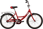 Велосипед Novatrack 20 URBAN красный защ А-тип тормоз нож крылья и багаж хром без доп колес 203URBAN.RD22