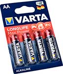 Батарейка  VARTA LONGLIFE MAX P. AA бл.4 батарейка varta
