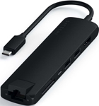 USB-C адаптер Satechi Type-C Slim Multiport with Ethernet Adapter, черный (ST-UCSMA3K)