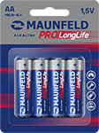 Батарейки MAUNFELD PRO Long Life Alkaline AA (LR6), 4 шт., блистер (MBLR6-BL4)