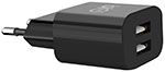 Сетевое зарядное устройство Bion USB-A, черный (BXP-ADP-2A-10B)