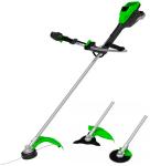 

Триммер Greenworks TB201H (Арт. 2112407), 82V, 20 кВт, 46 см, c трехлопастным ножом и кусторезом, бесщеточный, без АКБ и ЗУ, Зеленый