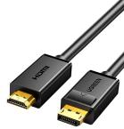 

Кабель Ugreen DP101, DP, Male to HDMI Male Cable, 1м, цвет черный, 10238