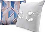 Беспроводная массажная интерьерная подушка Gess Decora (синяя) массажная подушка для шеи gess ushiatsu gess 129