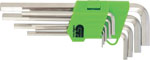 Набор ключей имбусовых Сибртех 12316 HEX, 2–12 мм, 45x, закаленные, 9 шт., короткие, никель