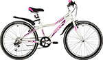 Велосипед Novatrack 24 ALICE белый  стальная рама 10  6 скор.  V- brake тормоз 24SH6SV.ALICE.10WT21