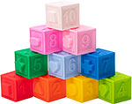 Тактильные кубики Юнландия развивающие с функцией сортера ЭКО 10 штук 664703