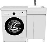 фото Тумба с умывальником iddis напольная для стиральной машины с дверцами 110 см правая белая optima home (oph11rdi95k)